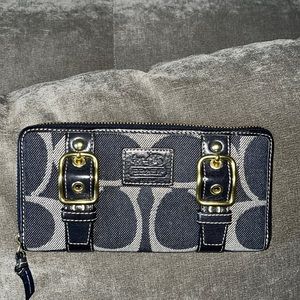 Coach Navy/Jean zip around wallet